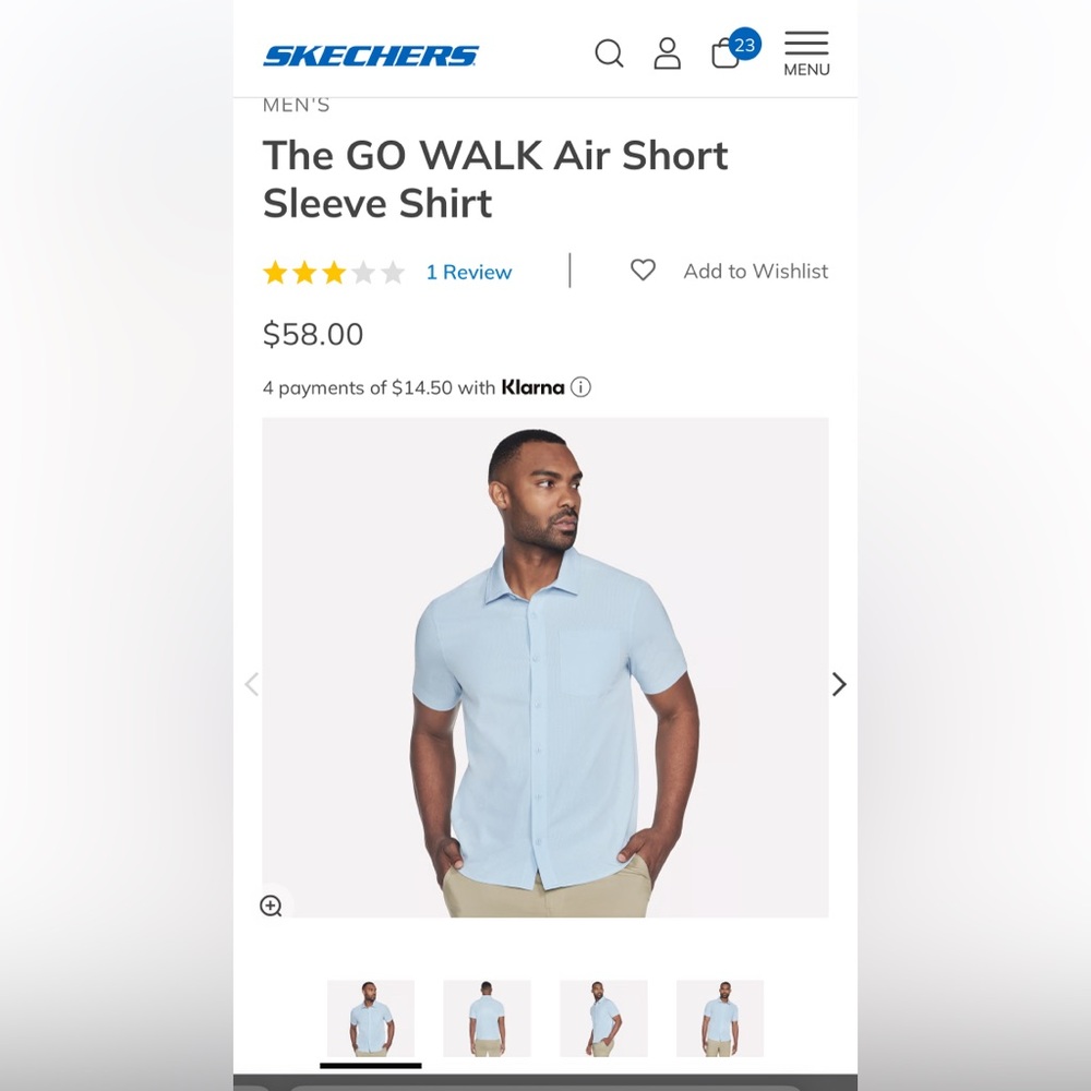 The GO WALK Air Short Sleeve Shirt
Never worn. Men’s medium
Colour: Blue